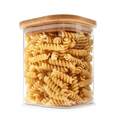 Airtight Glass Containers with Bamboo Lids - 500mL, 800mL & 1.6L Options Available