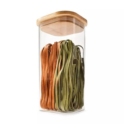 Airtight Glass Containers with Bamboo Lids - 500mL, 800mL & 1.6L Options Available
