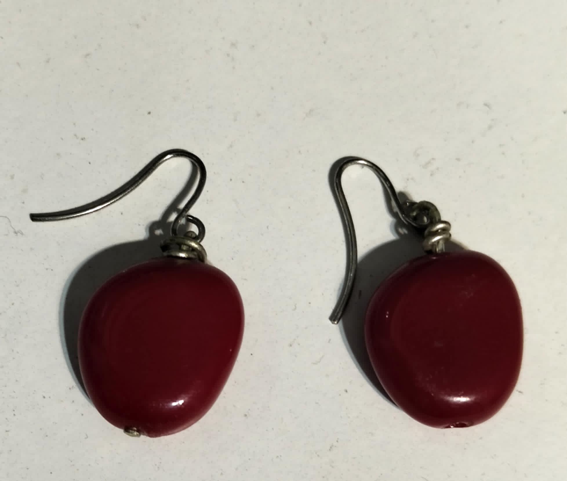 Red Drop Glass Earrings by Ricardo Lawyer | Handcrafted Artisan Jewellery